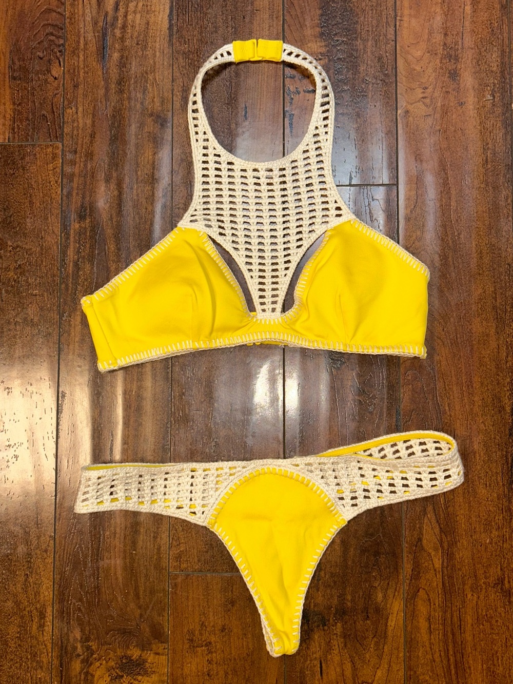 VICTORIA'S SECRET Crochet Scuba Thong Bikini Bottom and Top